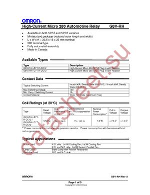 G8V-1C7T-R-DC12 datasheet  